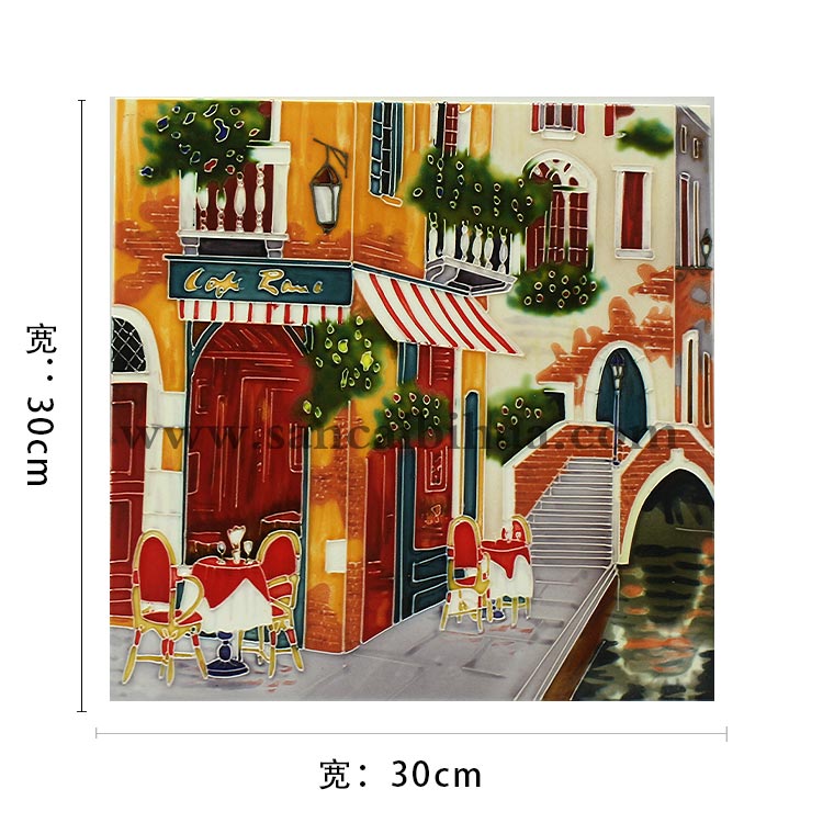 歐式街景三彩壁畫 歐式街景三彩壁畫