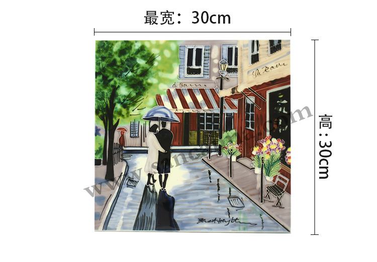 三彩瓷板畫街景系列 三彩瓷板畫街景系列