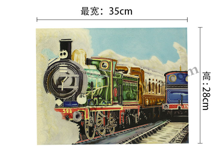 三彩瓷板畫機車系列 三彩瓷板畫機車系列