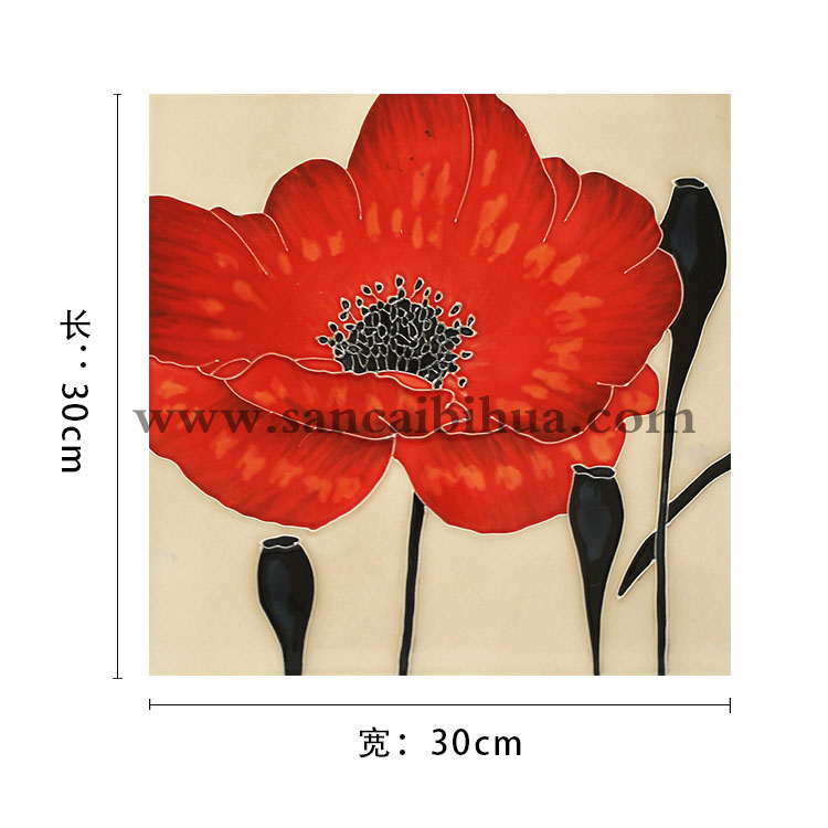 花卉三彩瓷板畫 花卉三彩瓷板畫