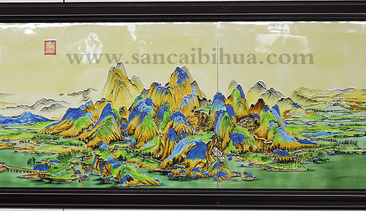 千里江山圖瓷板畫 千里江山圖瓷板畫