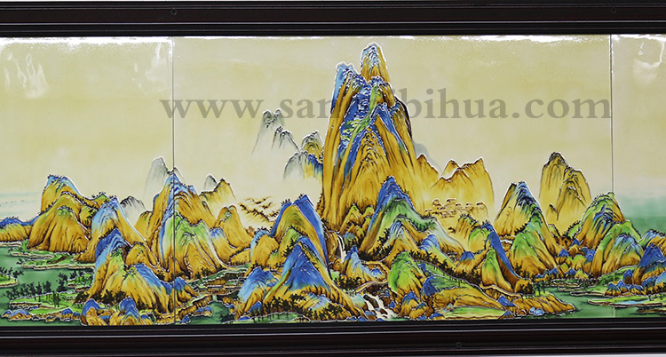 千里江山圖瓷板畫 千里江山圖瓷板畫