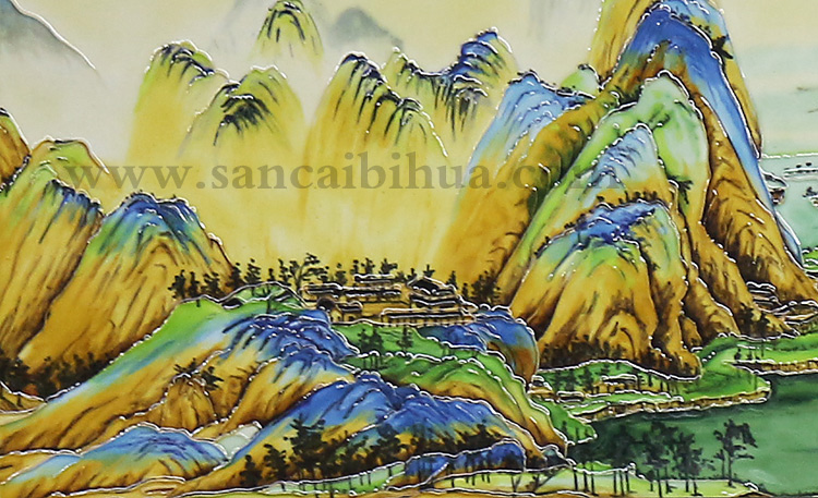 千里江山圖瓷板畫 千里江山圖瓷板畫